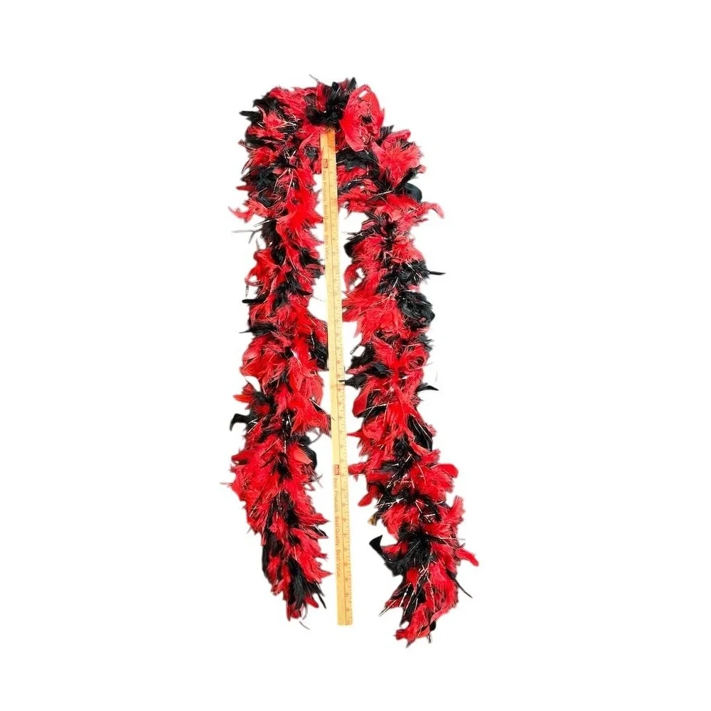 Feather Boa Adult Unisex OS Red & Black 72